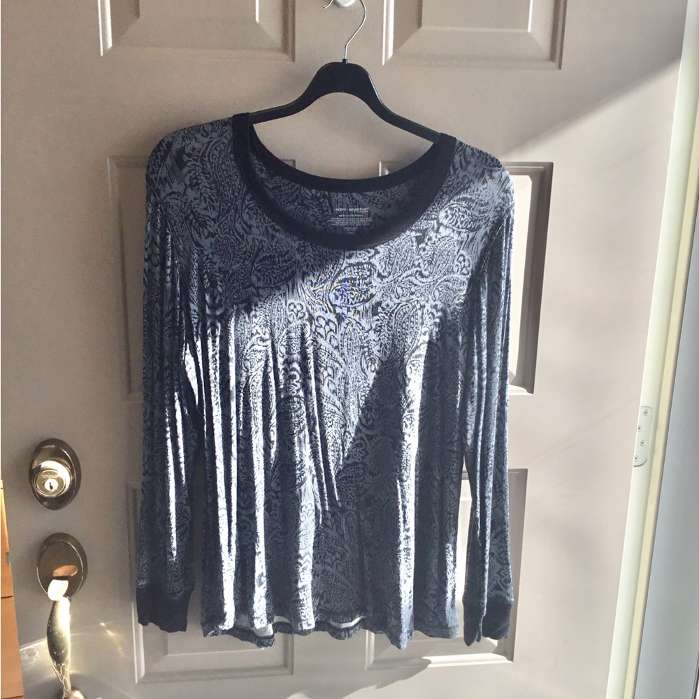 Essentials Black and Gray Long Sleeve Tee